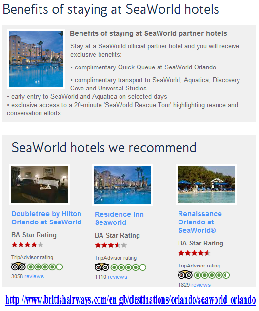 BA Seaworld holidays