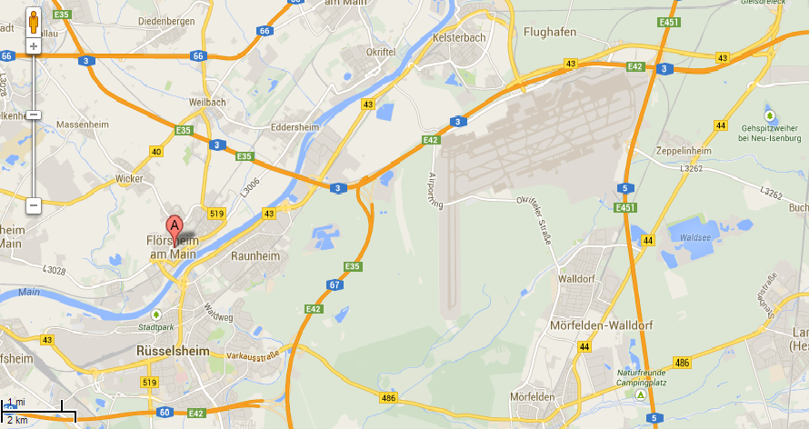 Frankfurt airport and suburbs