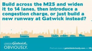 Gatwick advert about M25