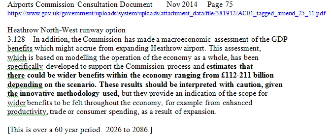 Heathrow up to £211 billion