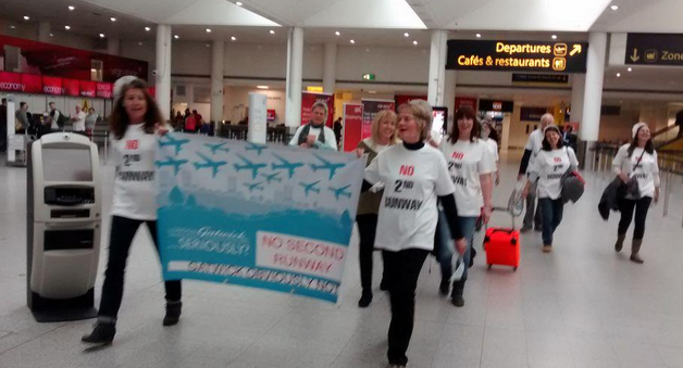 Marching round the terminal