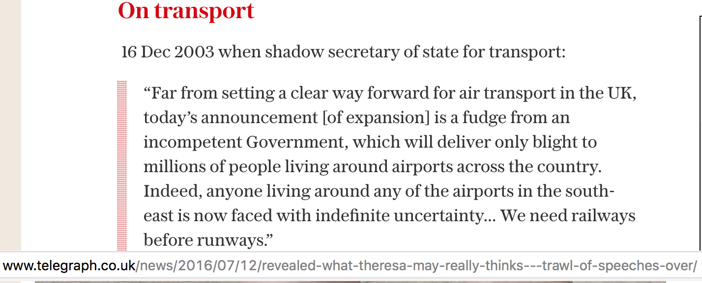 Theresa May 2003 quote