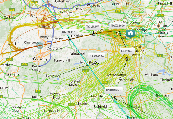 Gatwick flight paths Kent