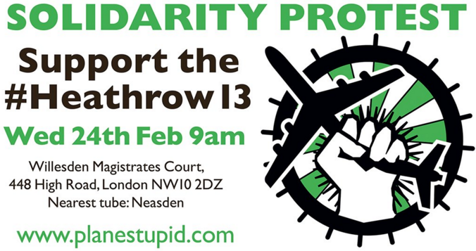Heathrow13 solidarity protest